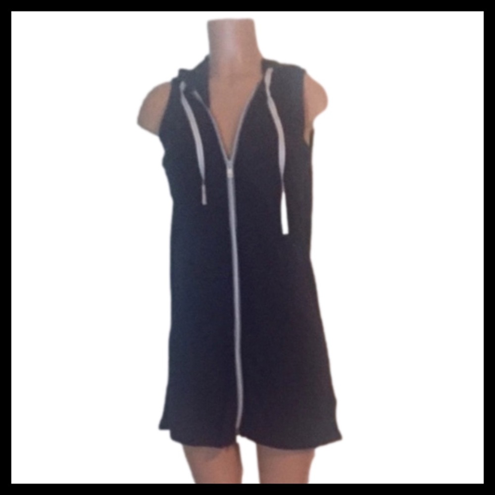 NAUTICA Terry Cloth Swimwear Coverup Navy Blue - Picture 2 of 6
